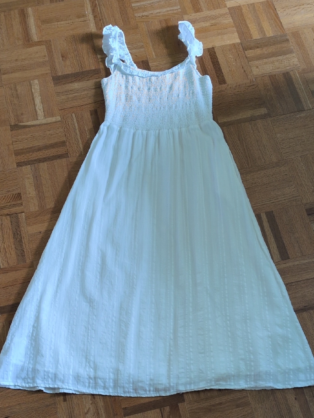 Carve Designs White Smocked Sundress with Ruffle Straps